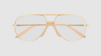 Gucci Unisex Sunglasses Oversized Pilot Gold