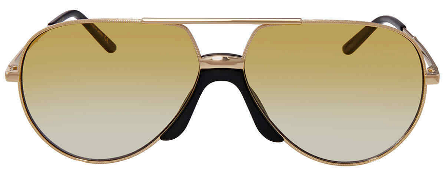 Gucci Unisex Sunglasses Oversized Pilot Yellow Gold