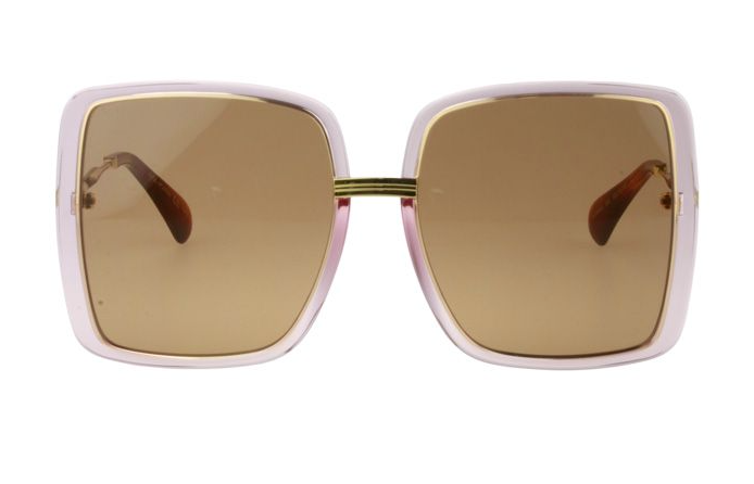 Gucci Women's Sunglasses Oversized Square Gold Pink