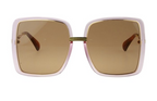 Gucci Women's Sunglasses Oversized Square Gold Pink
