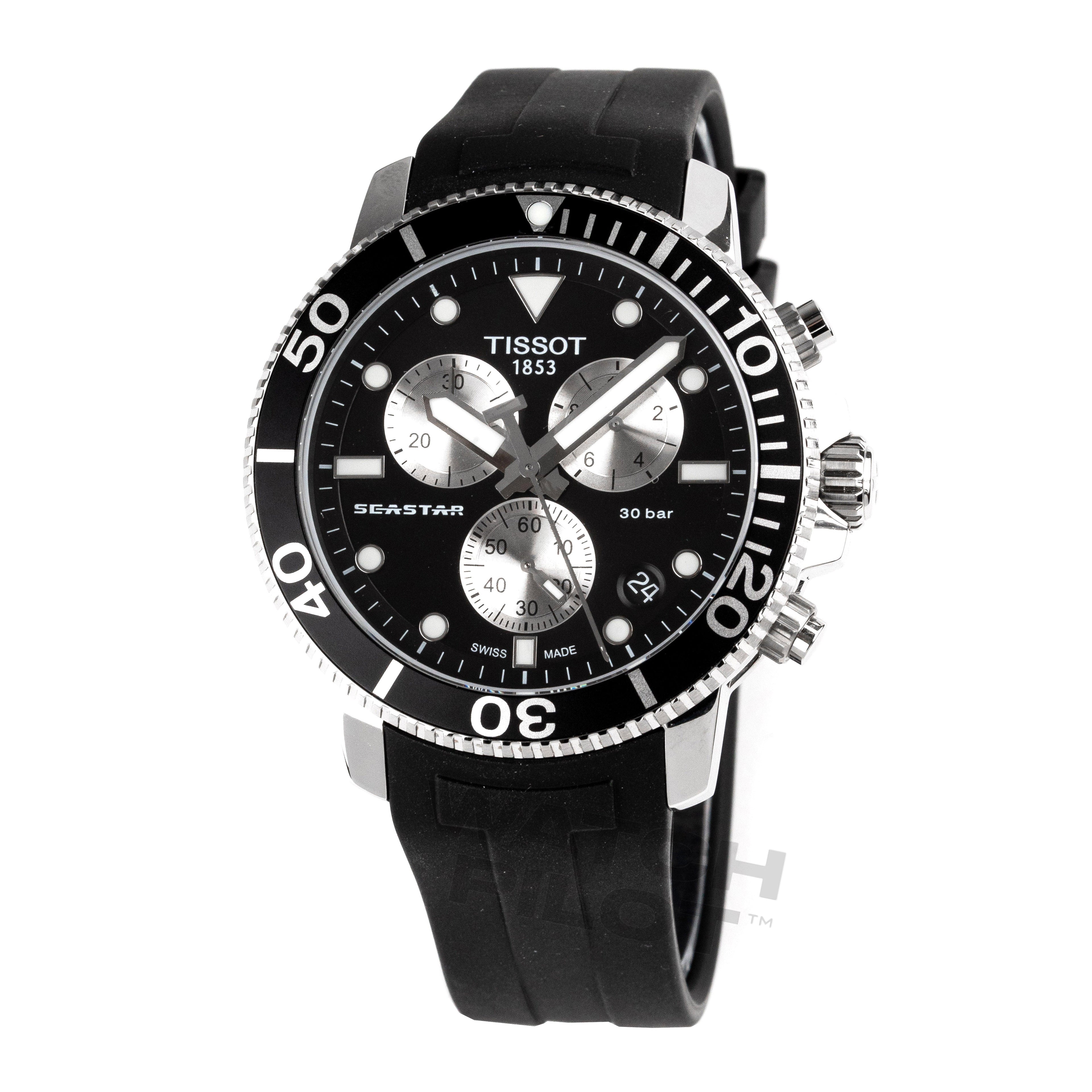 Tissot Chronograph Watch SEASTAR 1000 Black Rubber