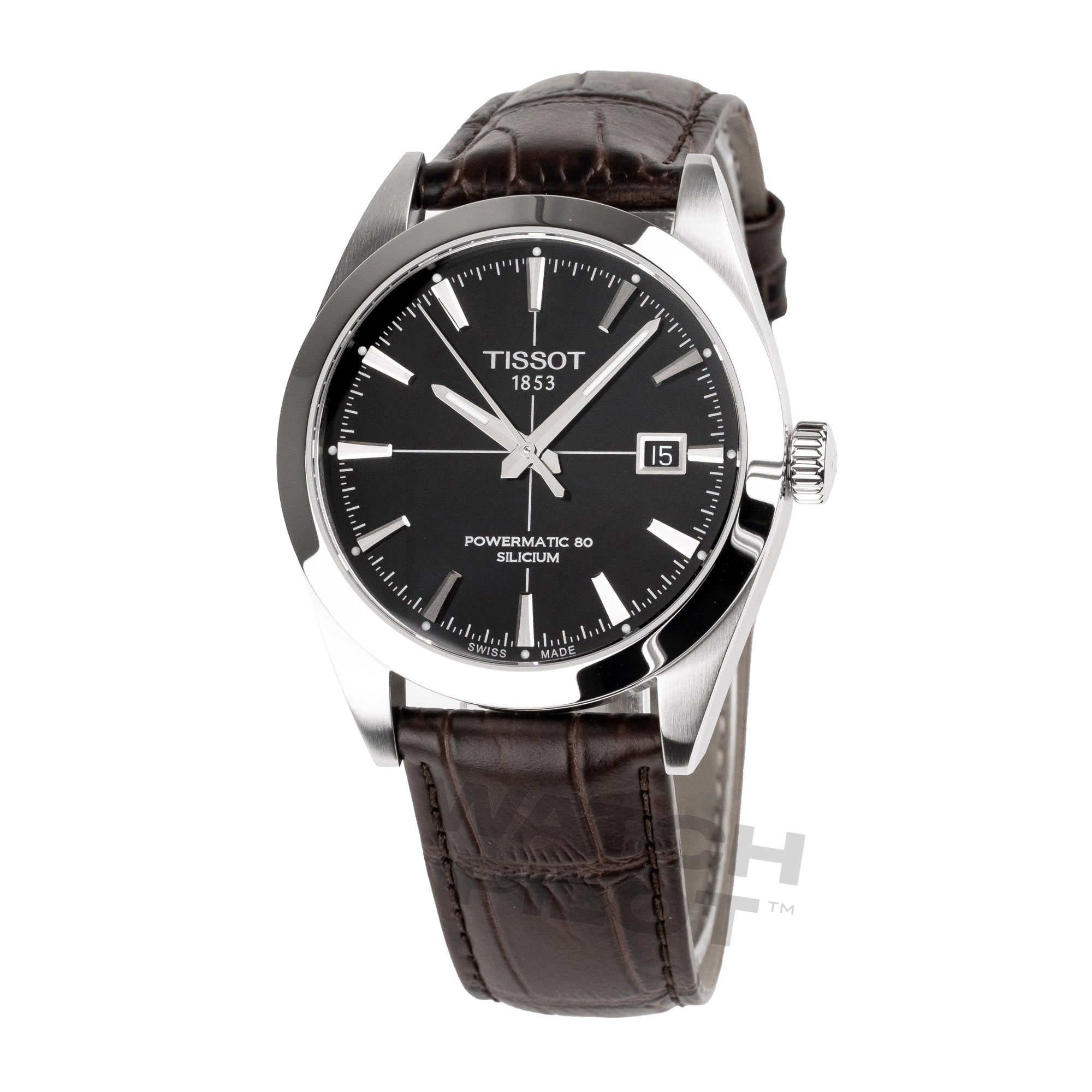 Tissot Gentleman Powermatic 80 Silicium Men's Black Brown Watch