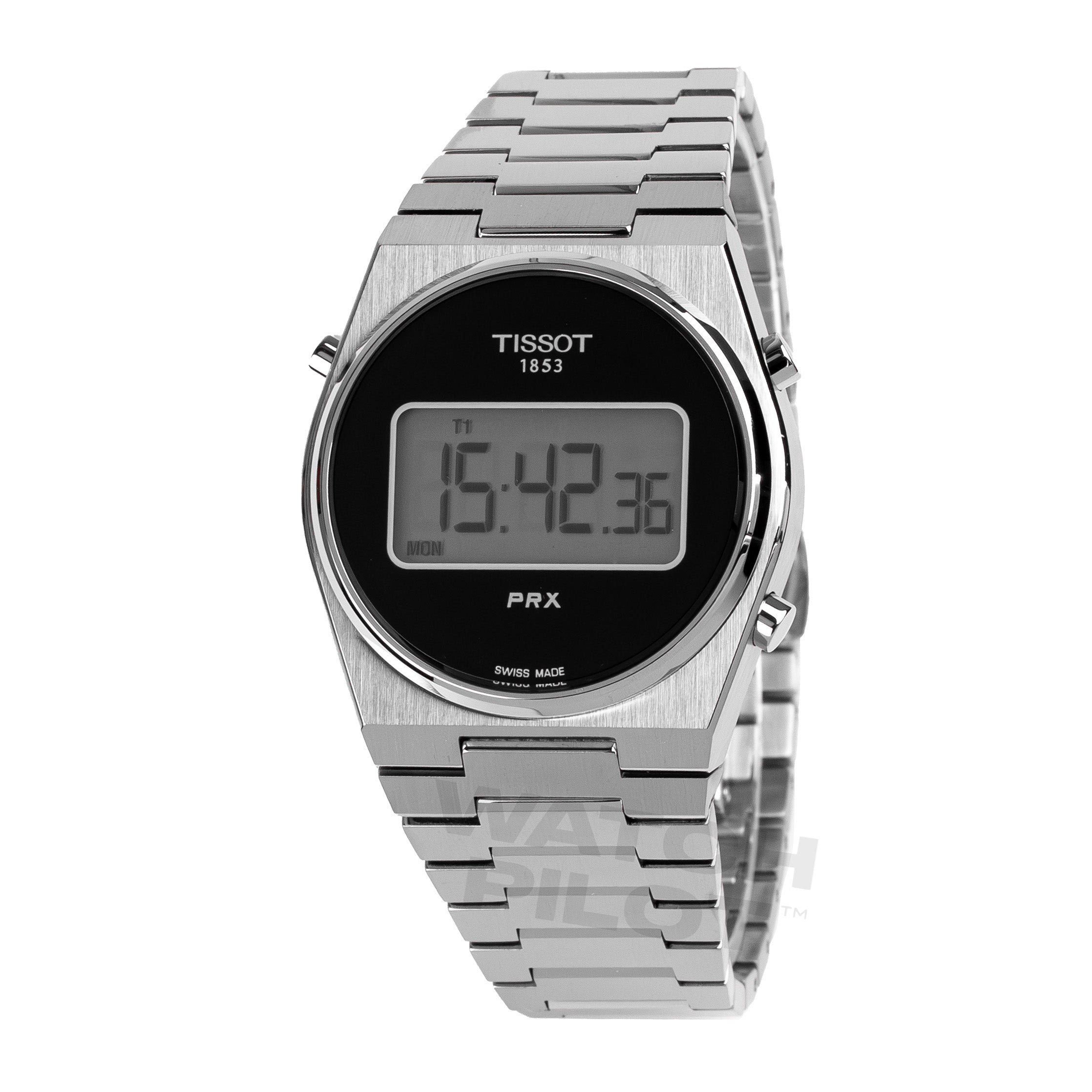 Tissot PRX Digital Unisex Silver Black Watch