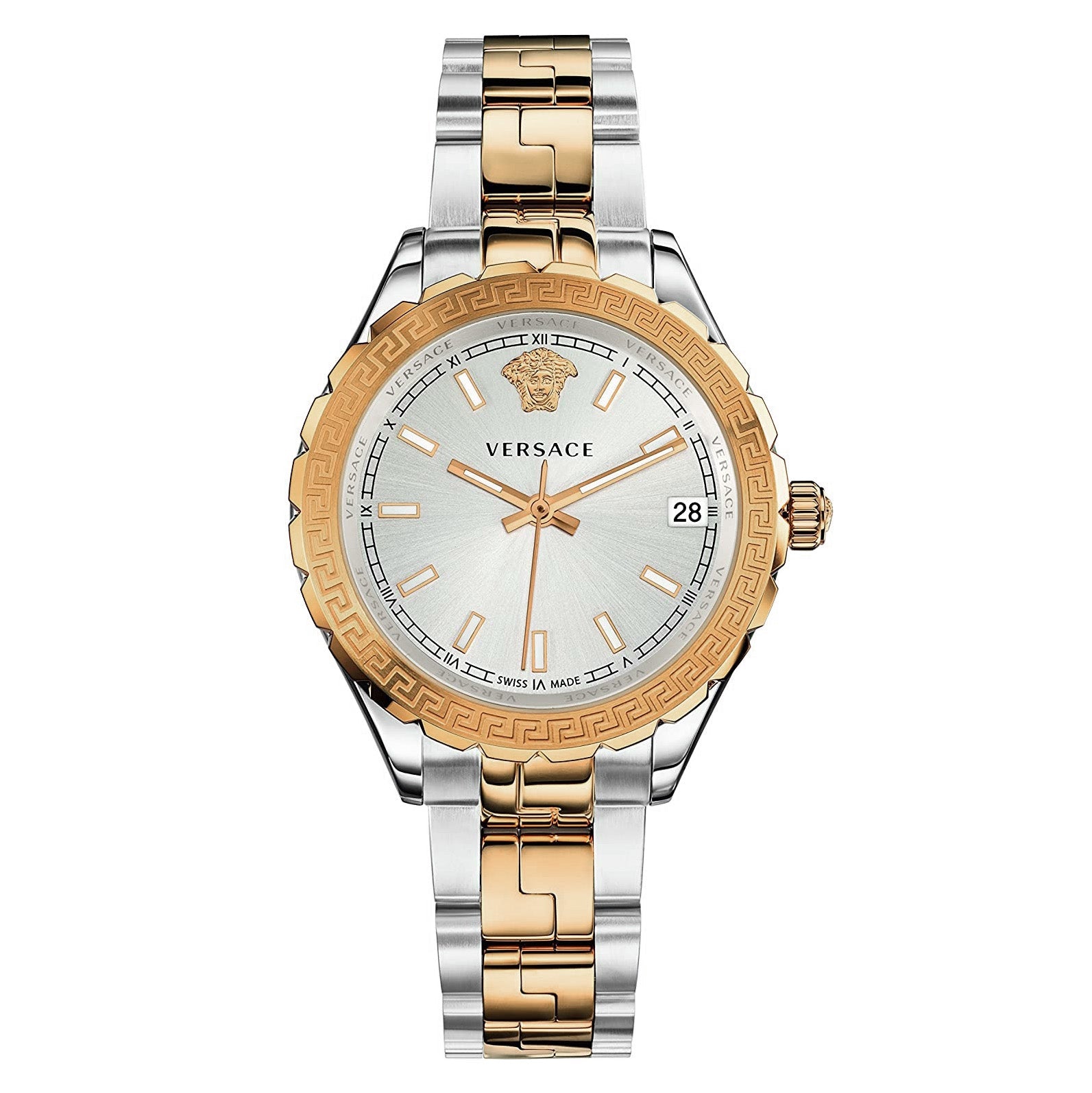 Versace Ladies Hellenyium Two-Tone Silver Rose Gold Bracelet