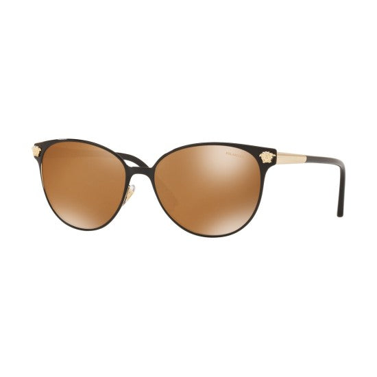 Versace Women's Sunglasses Square Black/Pale Gold Polar