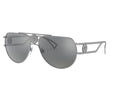 Versace Men's Sunglasses Medusa Pilot Silver Mirror