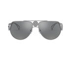 Versace Men's Sunglasses Medusa Pilot Silver Mirror