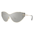 Versace Women's Sunglasses Cat Eye Pale Gold Silver Mirror