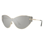 Versace Women's Sunglasses Cat Eye Pale Gold Silver Mirror