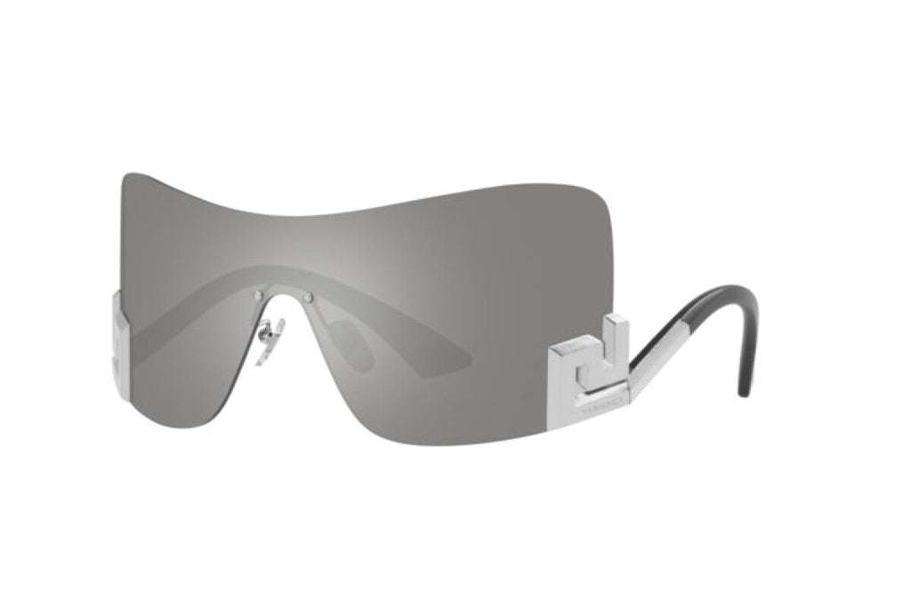 Versace Women's Sunglasses Rimless Shield Silver