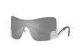 Versace Women's Sunglasses Rimless Shield Silver