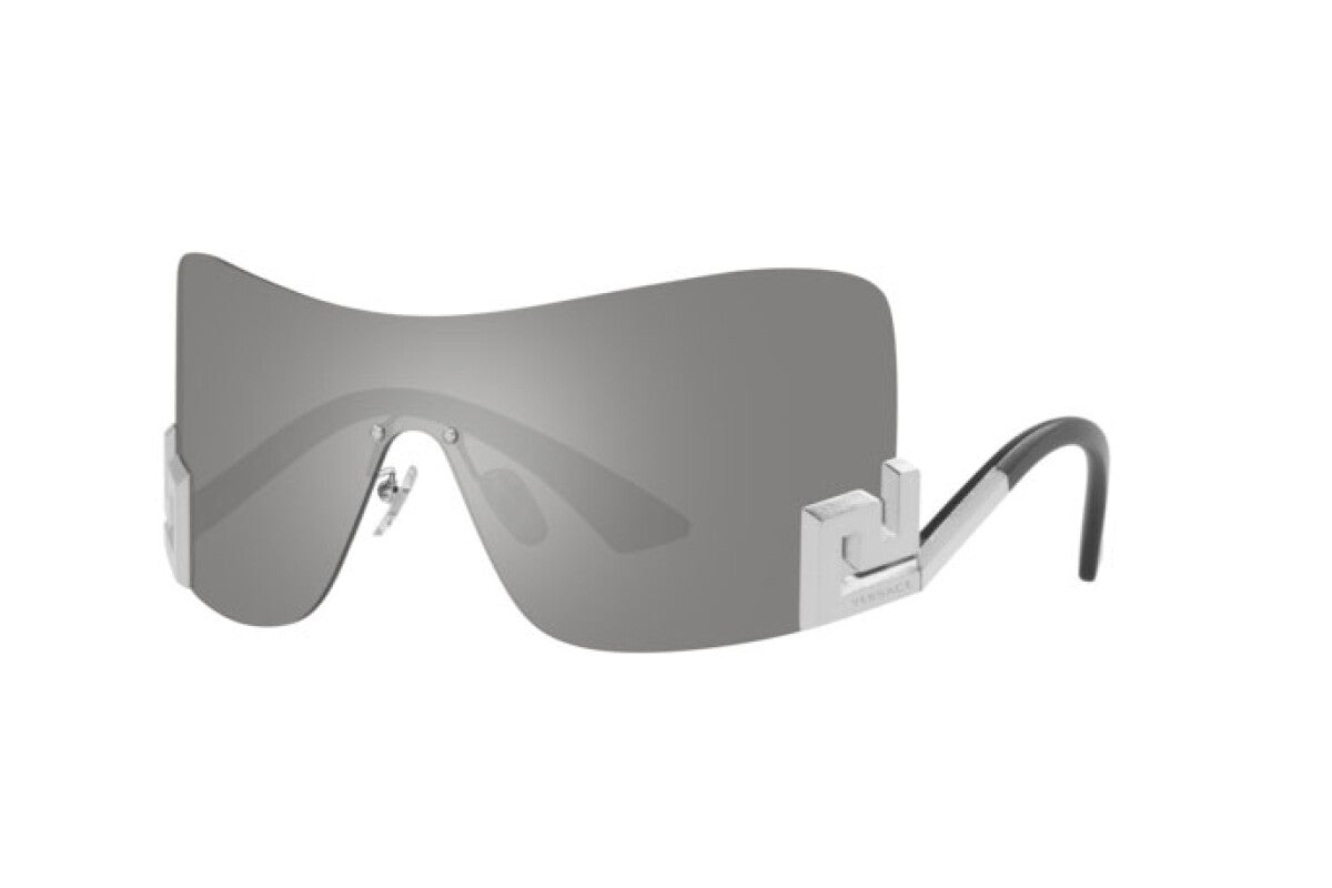 Versace Women's Sunglasses Rimless Shield Silver