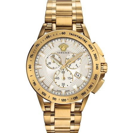Versace Men's Watch Sport Tech 45mm White Gold Bracelet