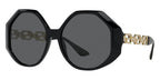 Versace Women's Sunglasses Oversized Hexagonal Black/Gold