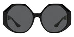 Versace Women's Sunglasses Oversized Hexagonal Black/Gold