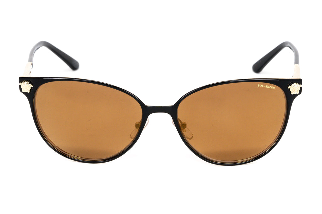 Versace Women's Sunglasses Square Black/Pale Gold Polar