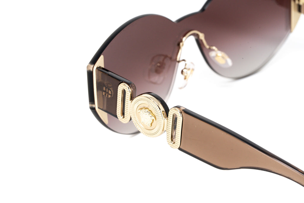 Versace Women's Sunglasses Rimless Cat Eye Beige