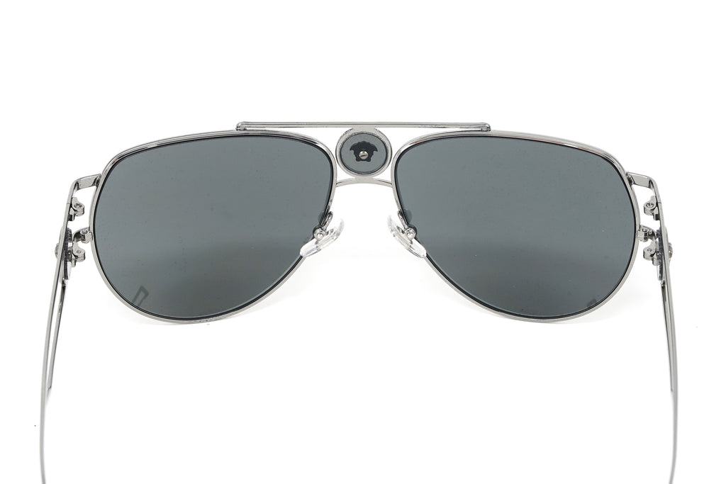 Versace Men's Sunglasses Medusa Pilot Silver Mirror