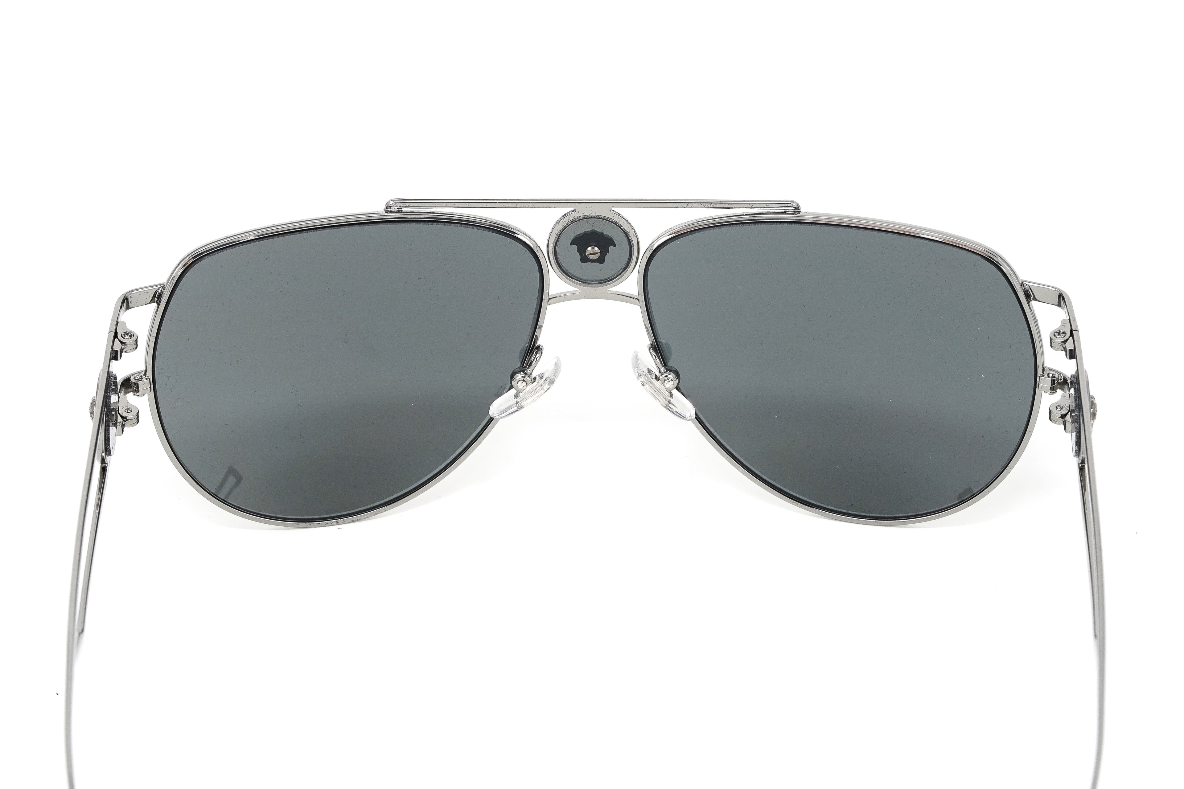 Versace Men's Sunglasses Medusa Pilot Silver Mirror