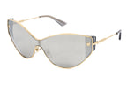 Versace Women's Sunglasses Cat Eye Pale Gold Silver Mirror