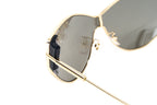 Versace Women's Sunglasses Cat Eye Pale Gold Silver Mirror