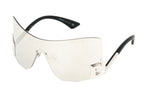 Versace Women's Sunglasses Rimless Shield Silver