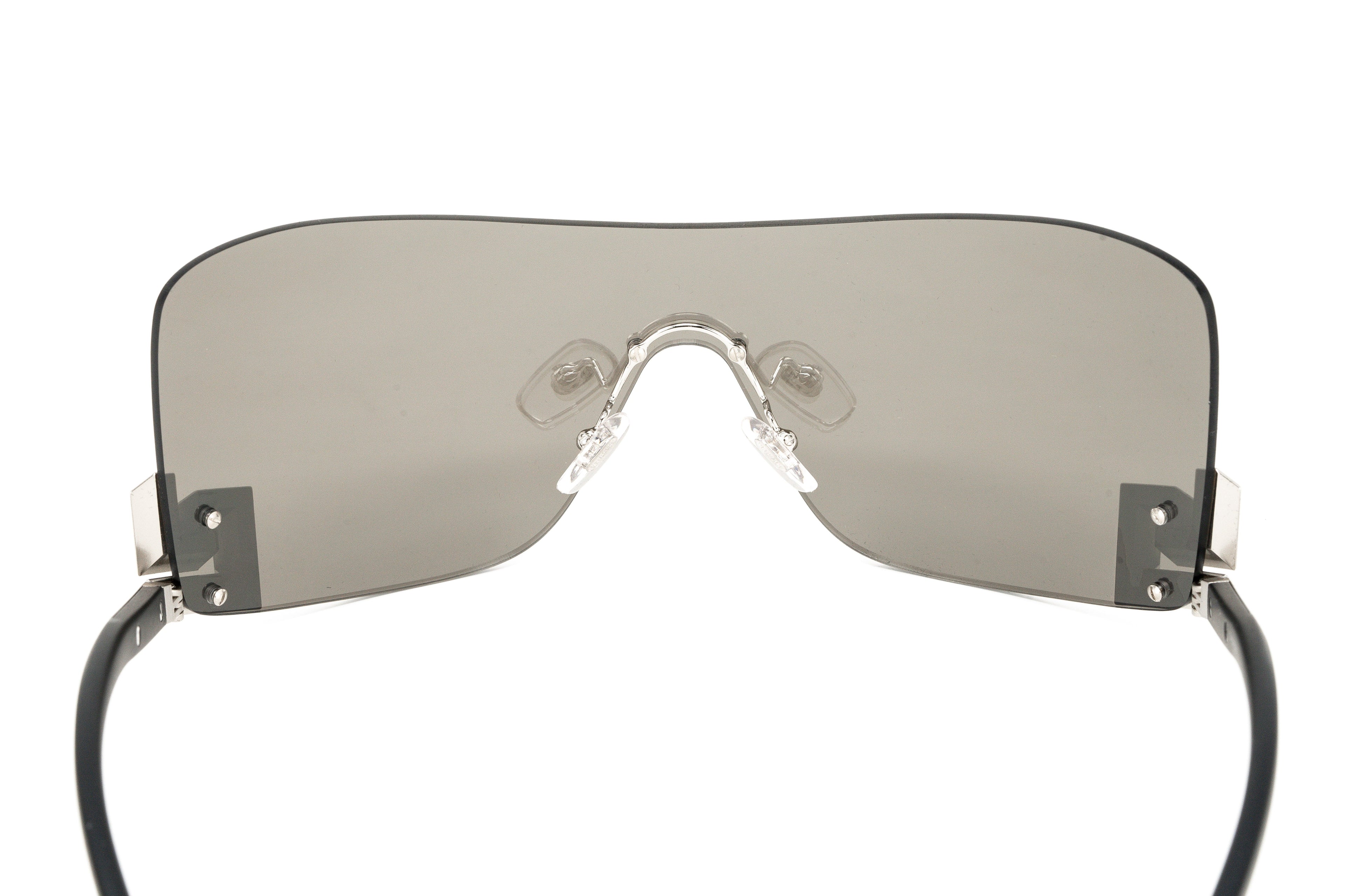 Versace Women's Sunglasses Rimless Shield Silver