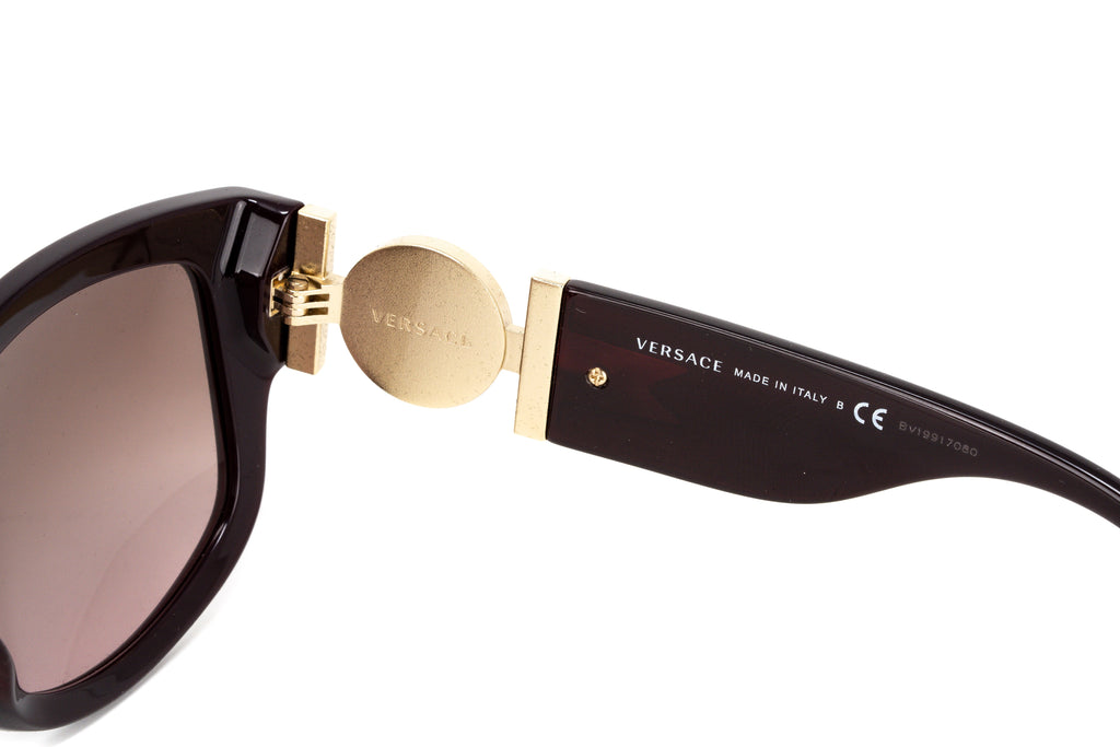 Versace Women's Sunglasses Cat Eye Transparent Red