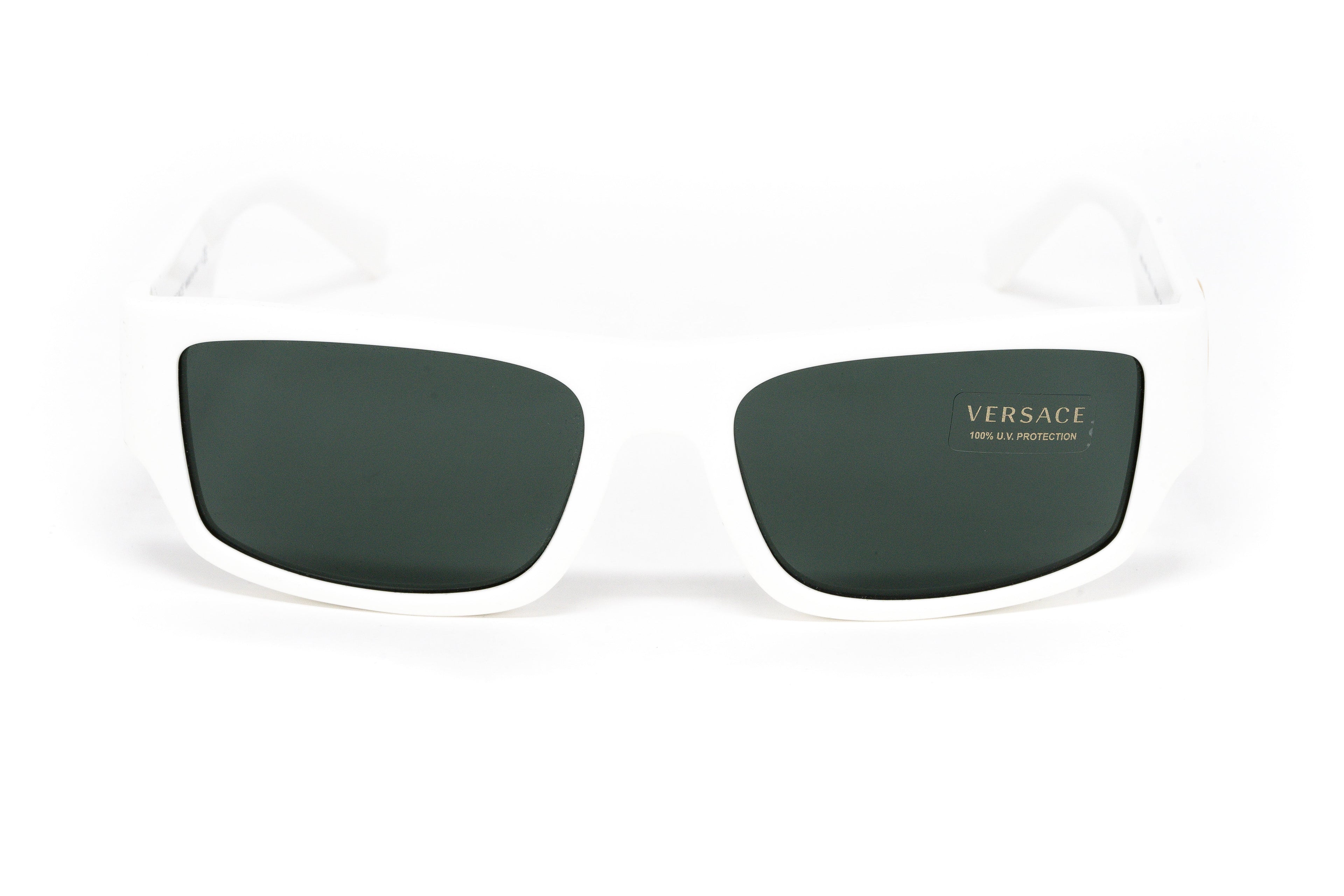 Versace Unisex Sunglasses Rectangular White/Green