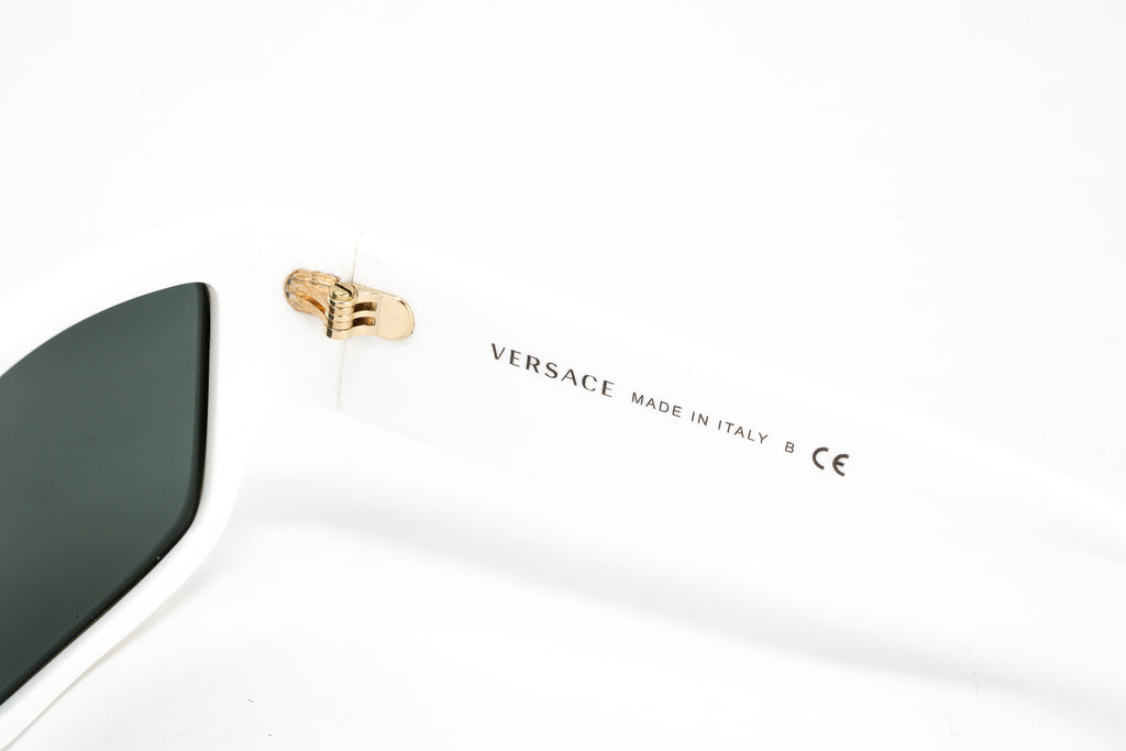 Versace Unisex Sunglasses Rectangular White/Green