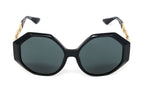 Versace Women's Sunglasses Oversized Hexagonal Black/Gold