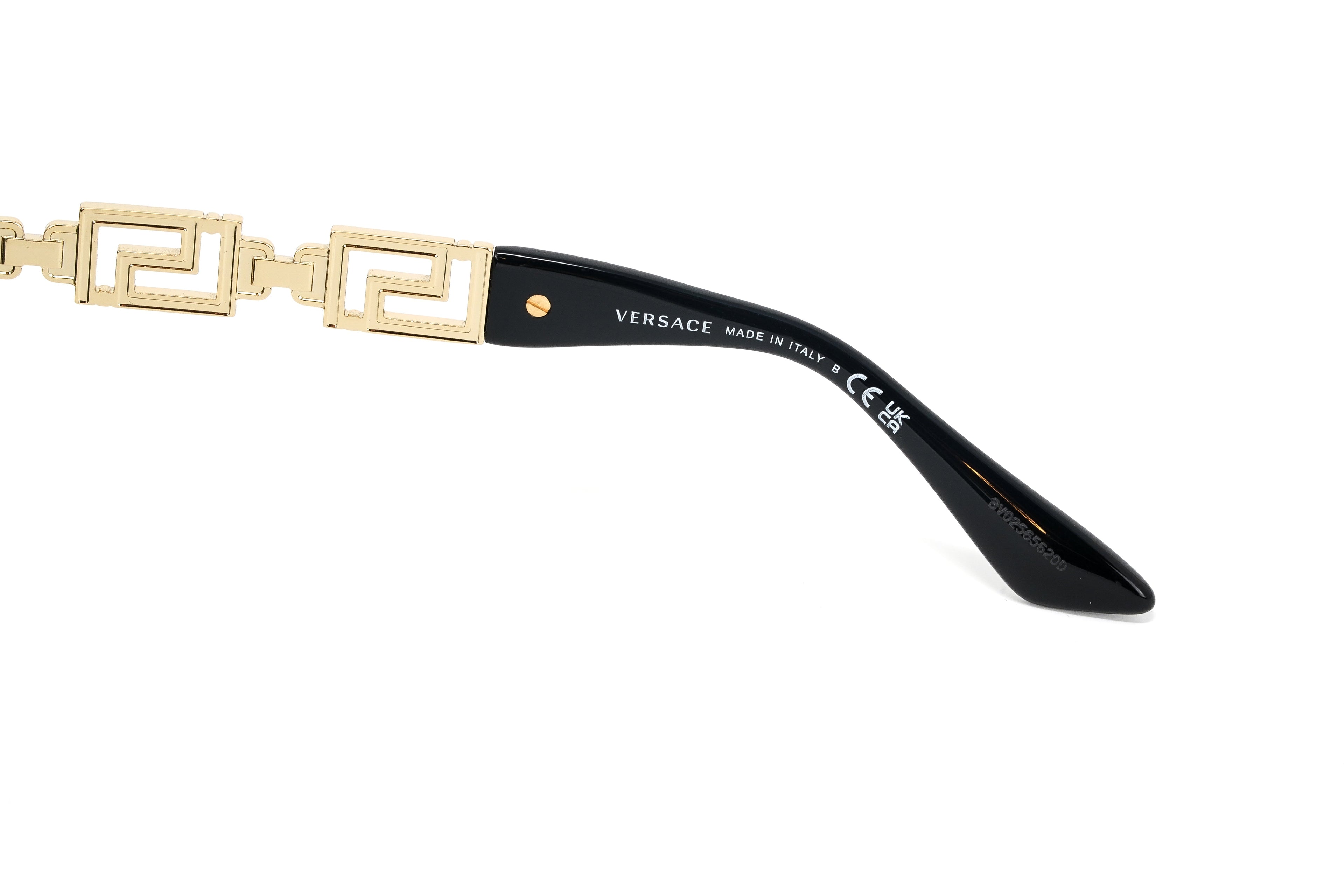 Versace Women's Sunglasses Oversized Hexagonal Black/Gold