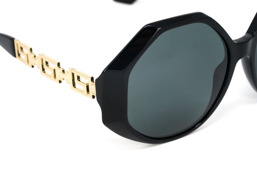 Versace Women's Sunglasses Oversized Hexagonal Black/Gold