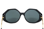 Versace Women's Sunglasses Oversized Hexagonal Black/Gold