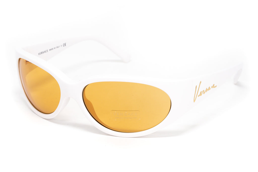 Versace Women's Sunglasses Cat Eye White/Yellow