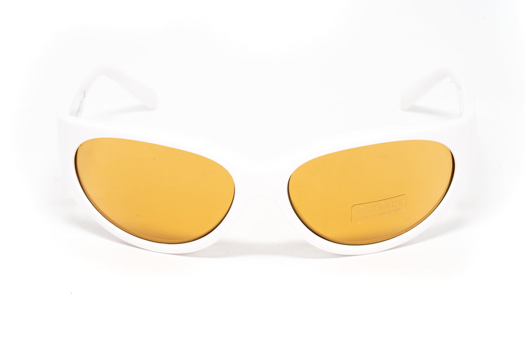 Versace Women's Sunglasses Cat Eye White/Yellow