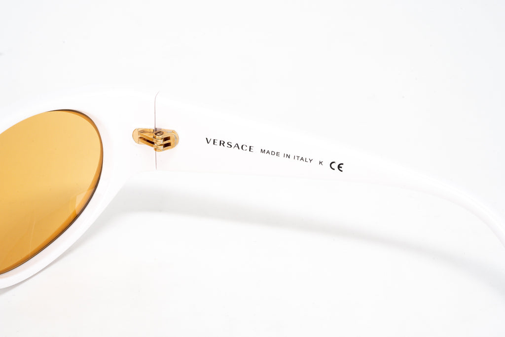 Versace Women's Sunglasses Cat Eye White/Yellow
