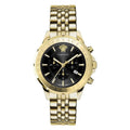 Versace Men's Watch Chrono Signature Black Gold Bracelet