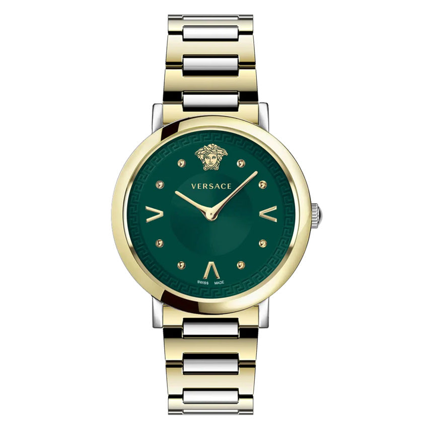 Versace Ladies Watch Pop Chic Green Two-Tone Bracelet