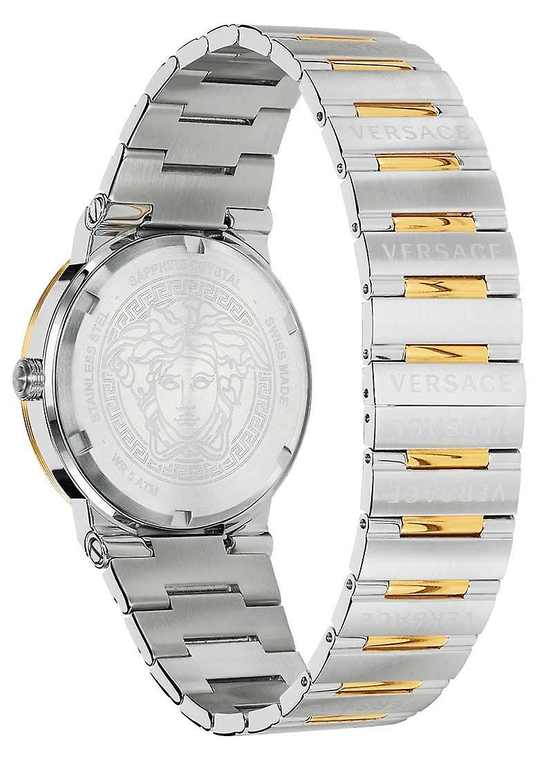 Versace Men's Watch Greca Logo Small Seconds Two-Tone Green