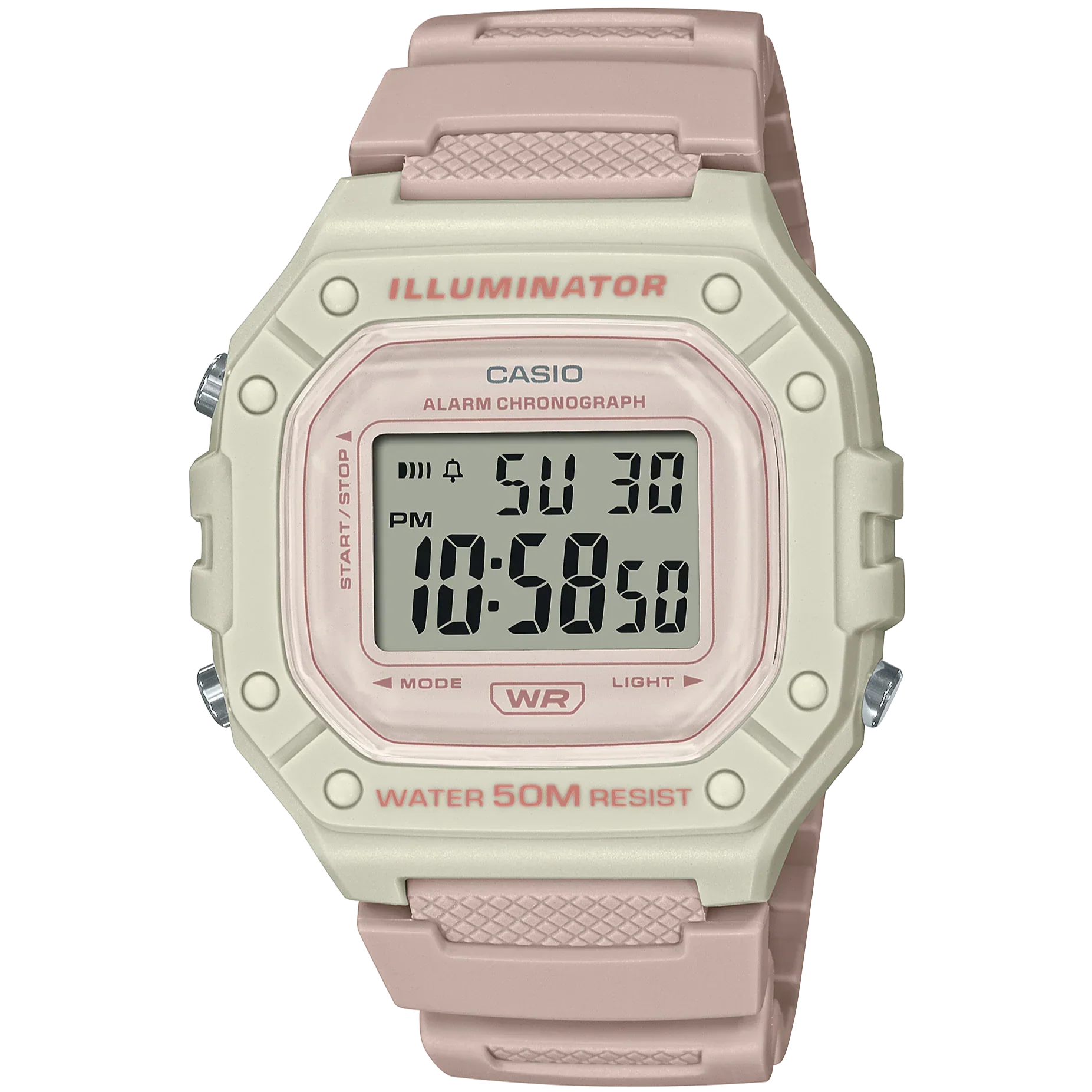 Casio Watch Chronograph Digital White Pink
