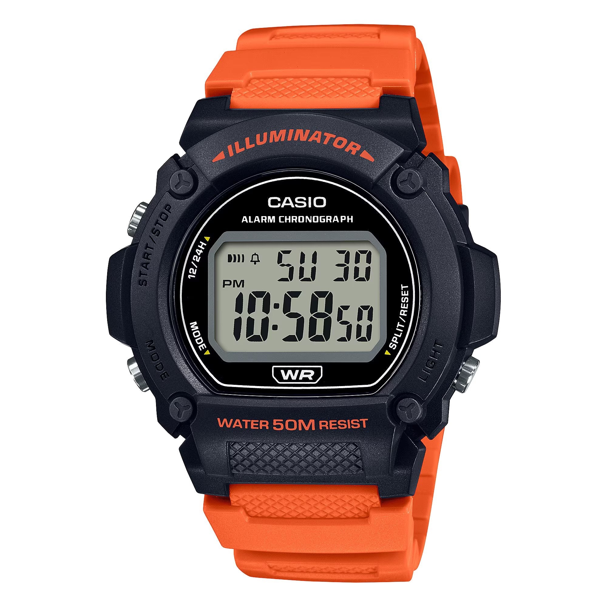 Casio Watch Chronograph Digital Black Orange