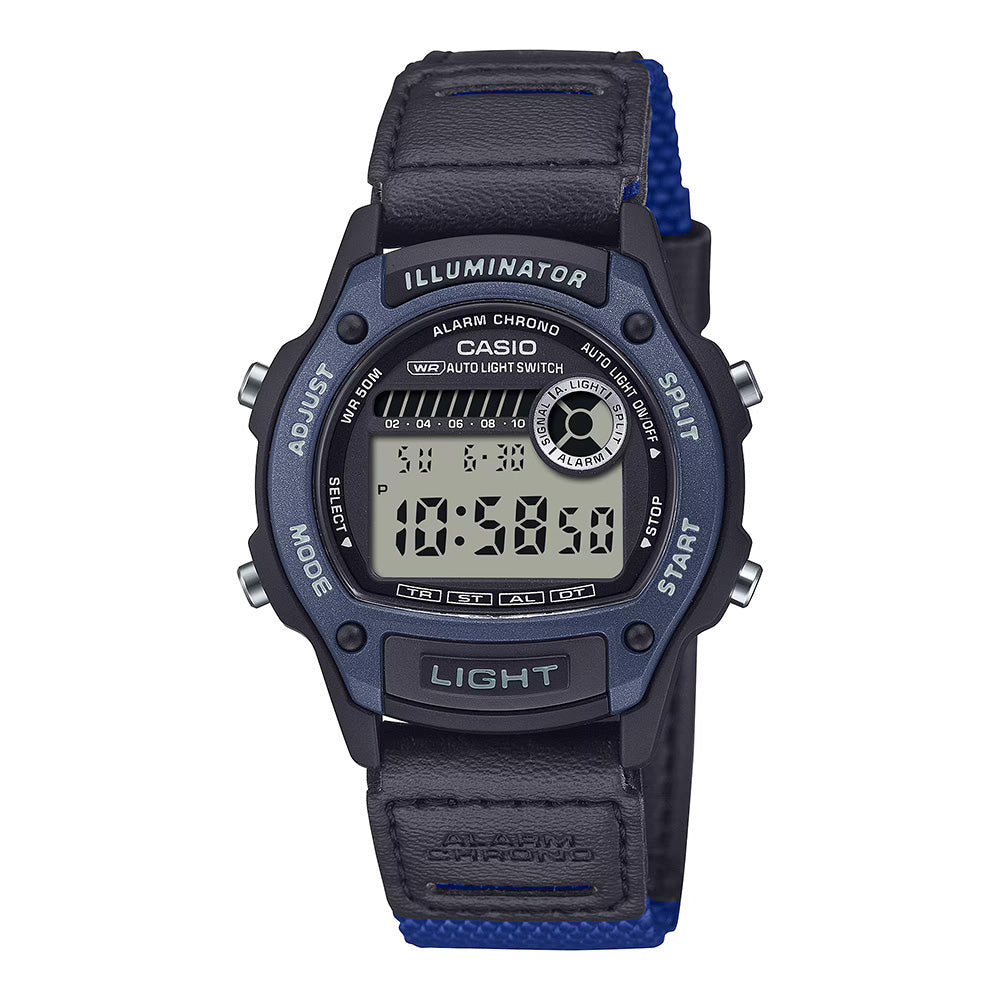 Casio Standard Unisex Black Blue Digital Watch W-220HF-2AV