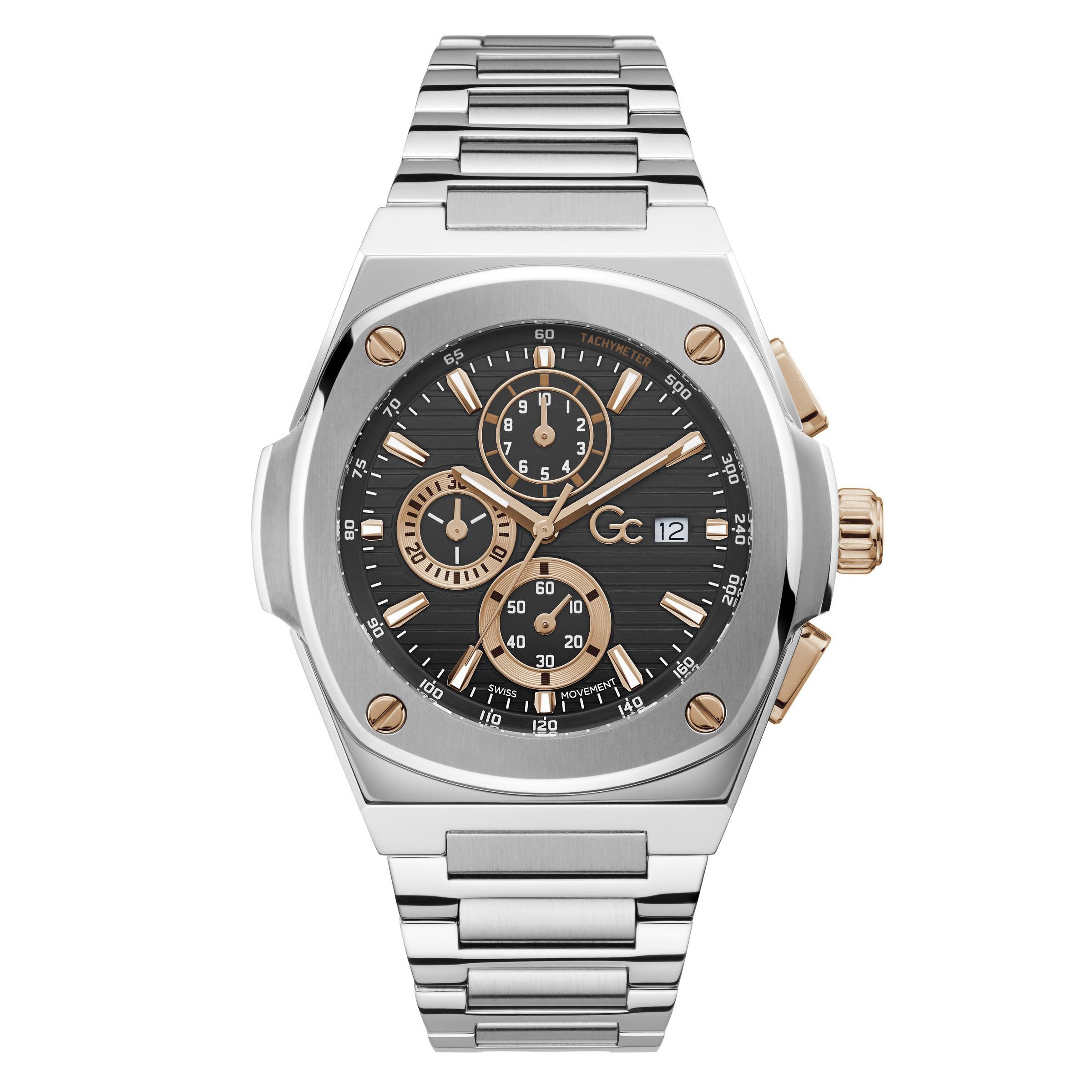 Gc Coussin Shape Men's Black Watch
