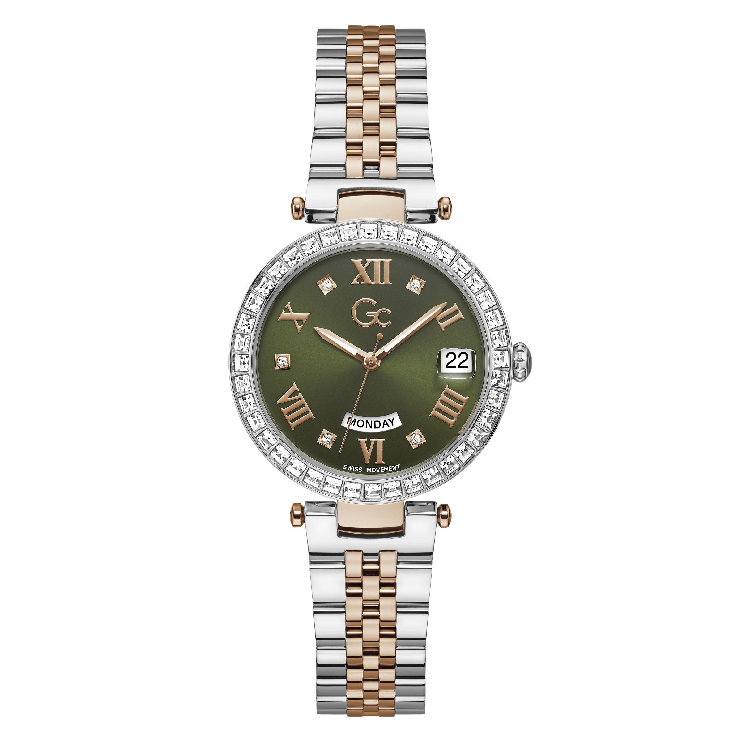 Gc Flair Crystal Ladies Green Watch