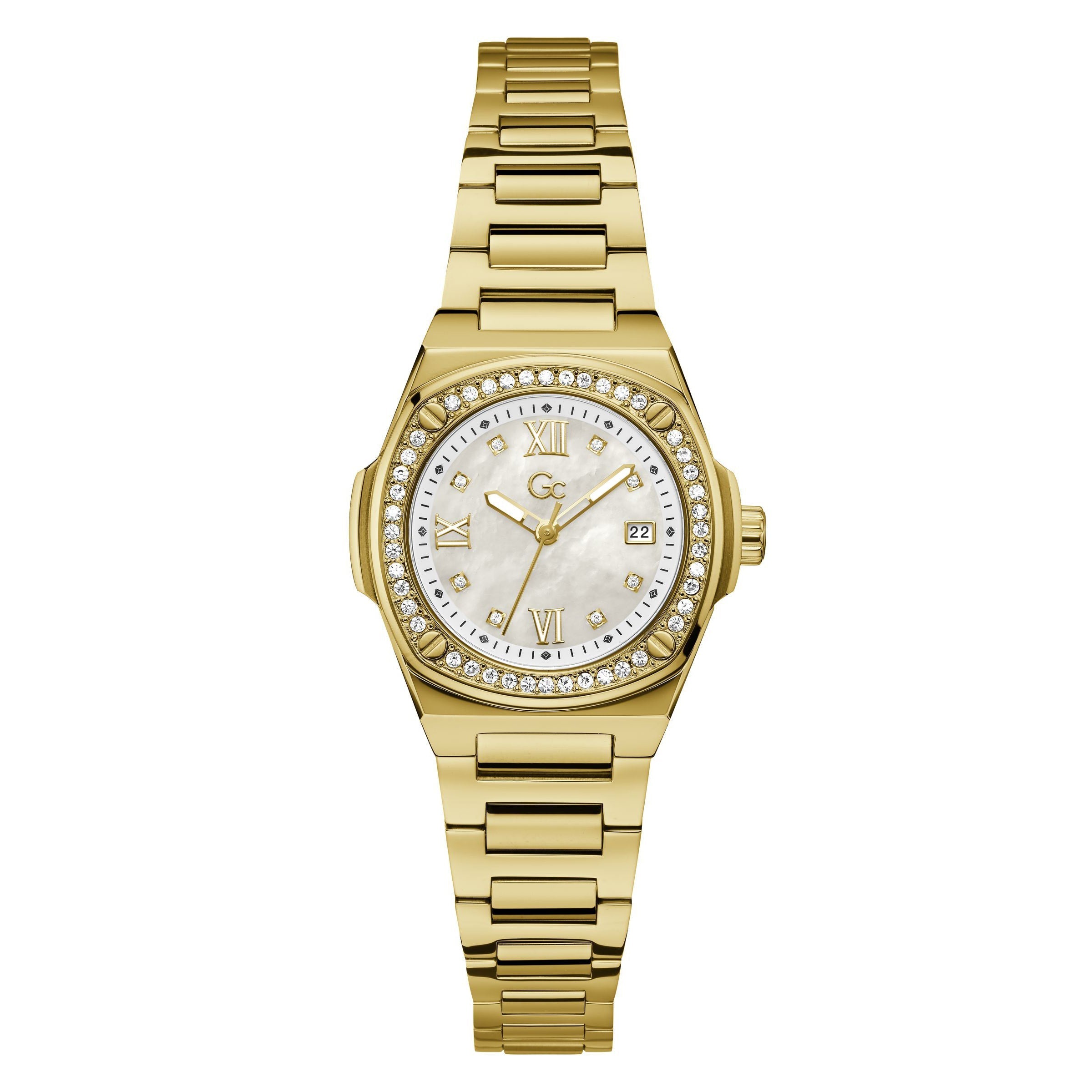 Gc Coussin Shape Mini Ladies White Watch