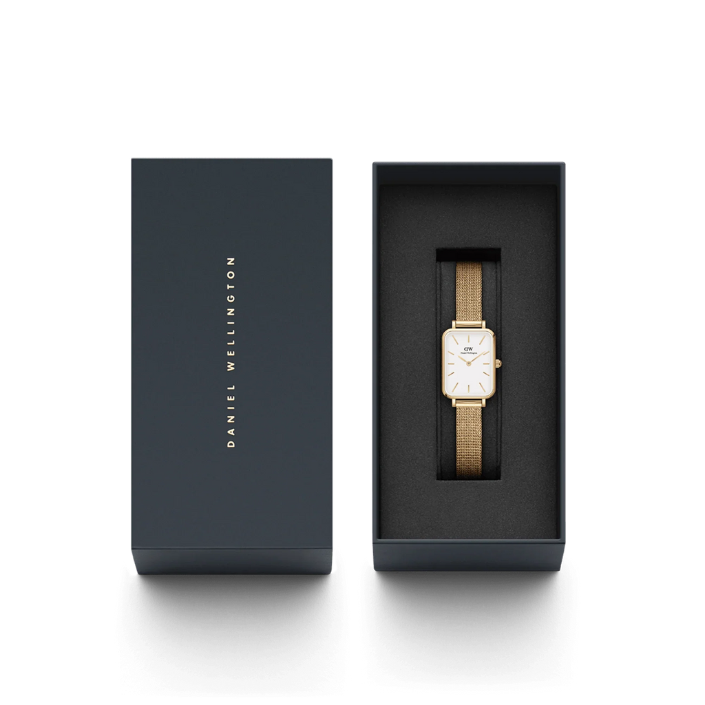 Daniel Wellington Quadro Pressed Evergold Ladies White Watch