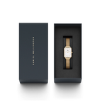 Daniel Wellington Quadro Pressed Evergold Ladies White Watch