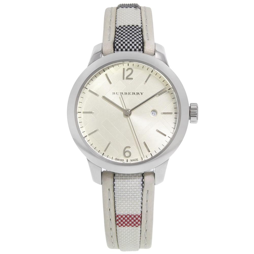 Analogue Watch - Burberry BU10113 Ladies Silver Burberry Pattern Watch