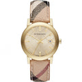 Analogue Watch - Burberry BU9026 Ladies The City Haymarket Check Yellow Gold Watch